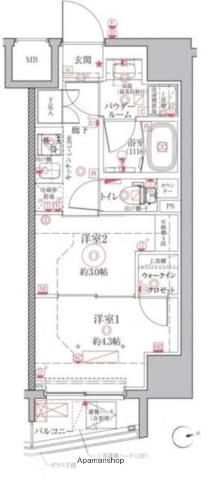 クレイシアIDZ上野(2K/6階)の間取り写真