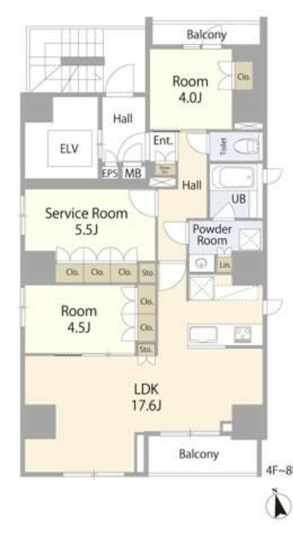 リプレザント秋葉原(3LDK/8階)の間取り写真