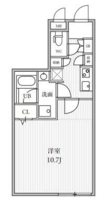 THE PALMS大島(1K/4階)の間取り写真