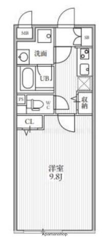 THE PALMS大島(1K/4階)の間取り写真