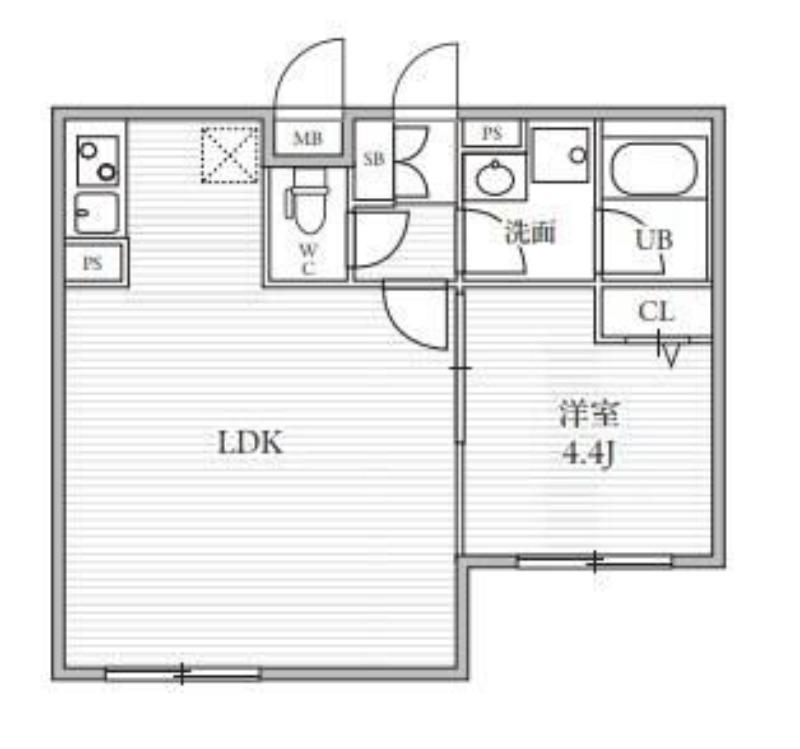 THE PALMS大島(1LDK/4階)の間取り写真