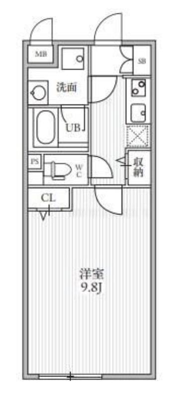 THE PALMS大島(1K/1階)の間取り写真