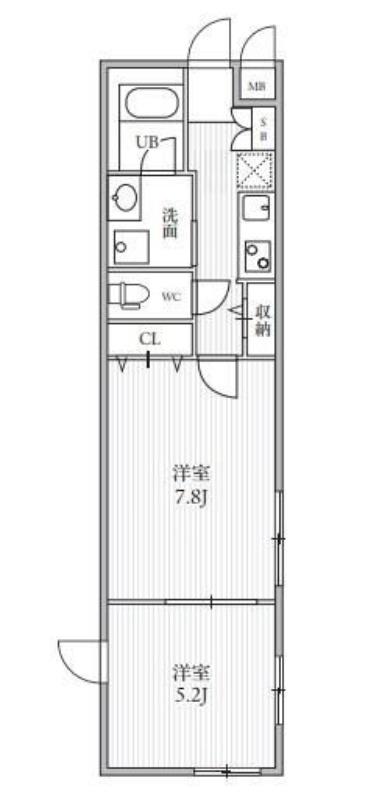 THE PALMS大島(2K/2階)の間取り写真