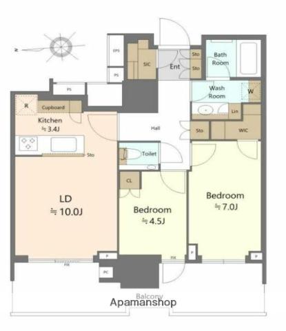 晴海フラッグ サンビレッジ T棟(2LDK/9階)の間取り写真