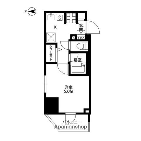 プレール・ドゥーク亀戸5(1K/10階)の間取り写真