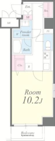 クレシェンテ月島(1K/6階)の間取り写真