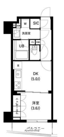 ザ・レジデンス三ノ輪Ⅱ(1DK/3階)の間取り写真