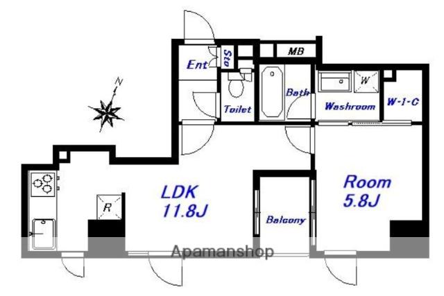 グリーンパーク東日本橋レジデンスⅡ(1LDK/10階)の間取り写真