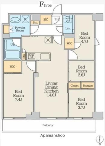クレストコート本所吾妻橋ノース(4LDK/10階)の間取り写真