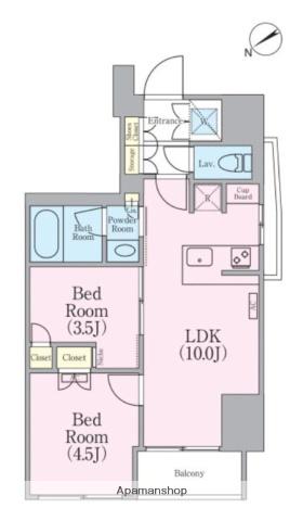 クレストコート蔵前レジデンス(2LDK/15階)の間取り写真