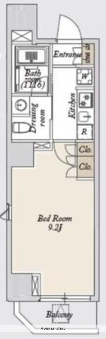 ミリアレジデンス浅草橋3(1K/6階)の間取り写真