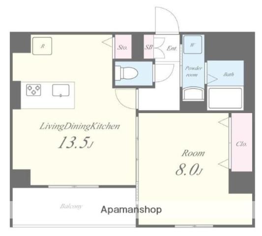 TS RESIDENCE 東陽町(1LDK/3階)の間取り写真