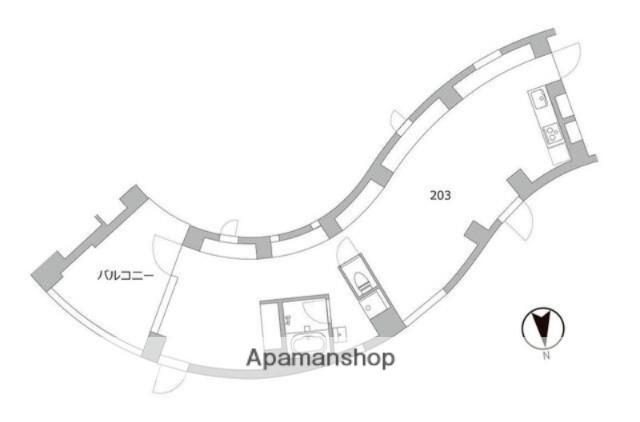 天神町PLACE(ワンルーム/2階)の間取り写真