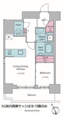 クレストコート門前仲町(1LDK/2階)の間取り写真