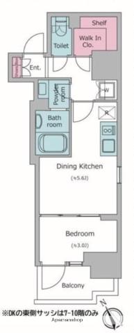 クレストコート門前仲町(1DK/2階)の間取り写真