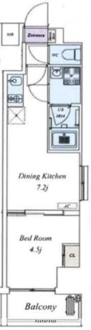 ドムス・スタイル森下(1DK/4階)の間取り写真