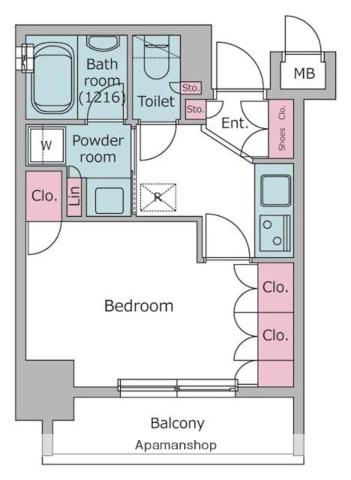レジディア浅草橋(1K/2階)の間取り写真