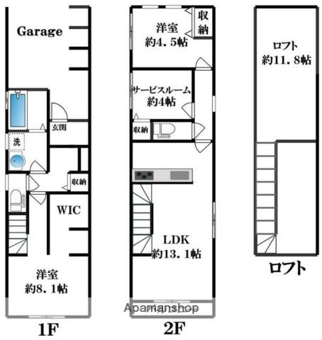総武本線 錦糸町駅 徒歩5分 2階建 新築(2SLDK)の間取り写真
