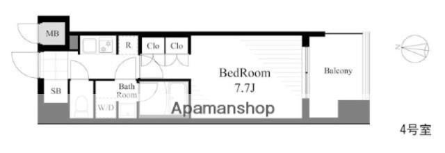 ラティエラ大島(1K/14階)の間取り写真