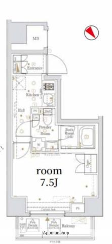 LOG新川(1K/9階)の間取り写真