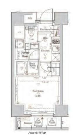 LOG新川(1K/4階)の間取り写真