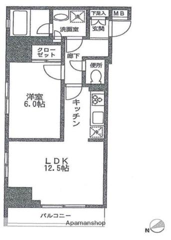 アイル銀座京橋壱番館(1LDK/11階)の間取り写真