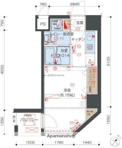 リヴシティ向島(1K/5階)の間取り写真