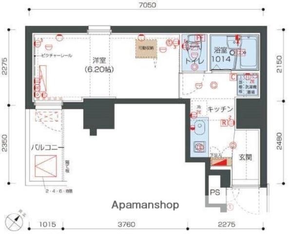 リヴシティ向島(1K/8階)の間取り写真