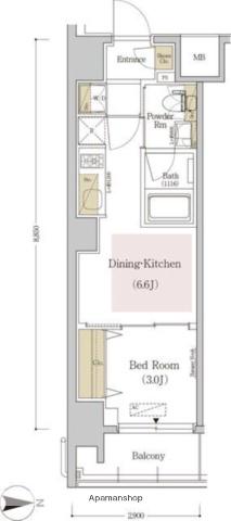 アーバネックス森下Ⅲ(1DK/9階)の間取り写真