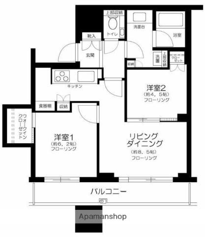 CAPITAL GATE PLACE THE TOWER(2LDK/5階)の間取り写真