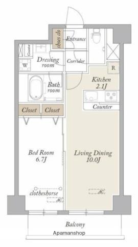 グランディアラフィーネ(1LDK/5階)の間取り写真