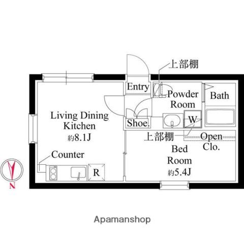 CASA FIORE 亀戸(1LDK/1階)の間取り写真
