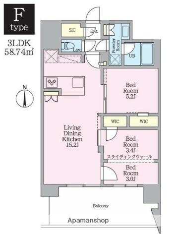 クレストコート東陽町(3LDK/4階)の間取り写真