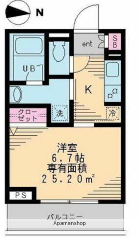 貸マンション 江東区古石場3丁目(1K/5階)の間取り写真
