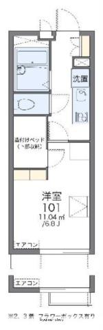 レオパレスセイント東砂(1K/3階)の間取り写真