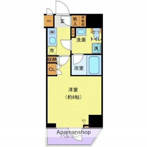 プレール・ドゥーク住吉Ⅳ(1K/5階)の間取り写真