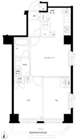 ルーブル両国弐番館(2LDK/3階)の間取り写真