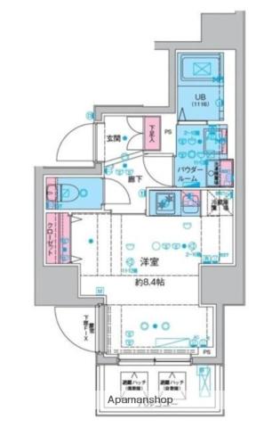 ジェノヴィア本所吾妻橋3(ワンルーム/3階)の間取り写真