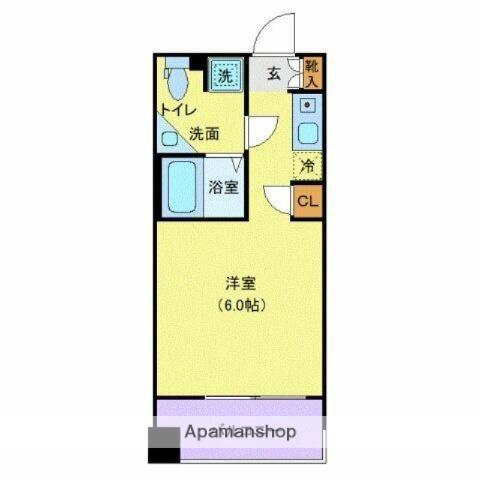 クレジデンス神谷町(ワンルーム/4階)の間取り写真
