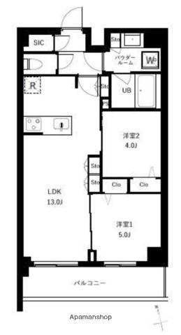 アーバンパーク船堀Ⅱ(2LDK/4階)の間取り写真