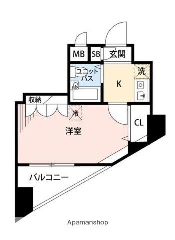 マイナビSTAYパレス南青山(1K/2階)の間取り写真