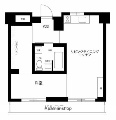 ヴィラロイヤル三番町(1LDK/6階)の間取り写真