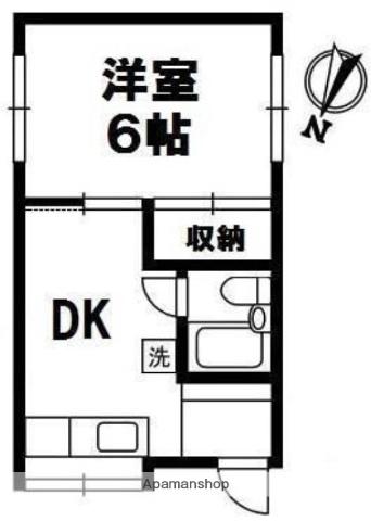 ひかりはいつ(1DK/1階)の間取り写真