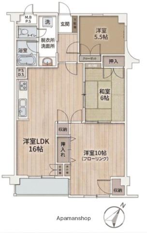 サンビューハイツ南青山(3LDK/1階)の間取り写真