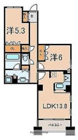 ザ・パームス日本橋マンション(2LDK/11階)の間取り写真