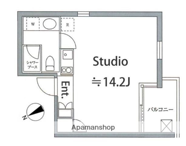 ラナイグレース北青山(ワンルーム/2階)の間取り写真