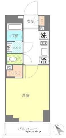 ピアース赤坂(1K/8階)の間取り写真
