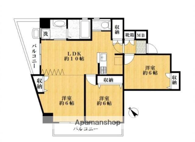 貸マンション 江戸川区一之江7丁目(3LDK/7階)の間取り写真