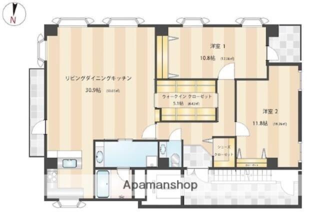 オフィスニューガイア浜松町NO.17(2LDK/11階)の間取り写真