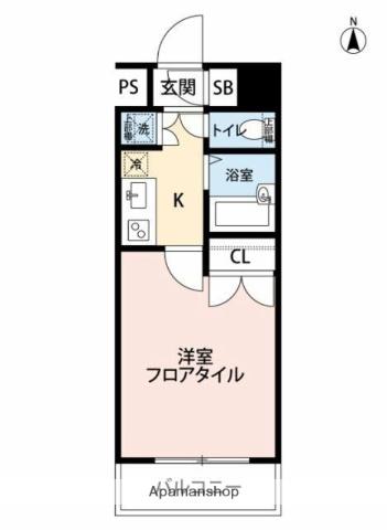 マイナビSTAYミライエ神田リバーサイド(1K/6階)の間取り写真